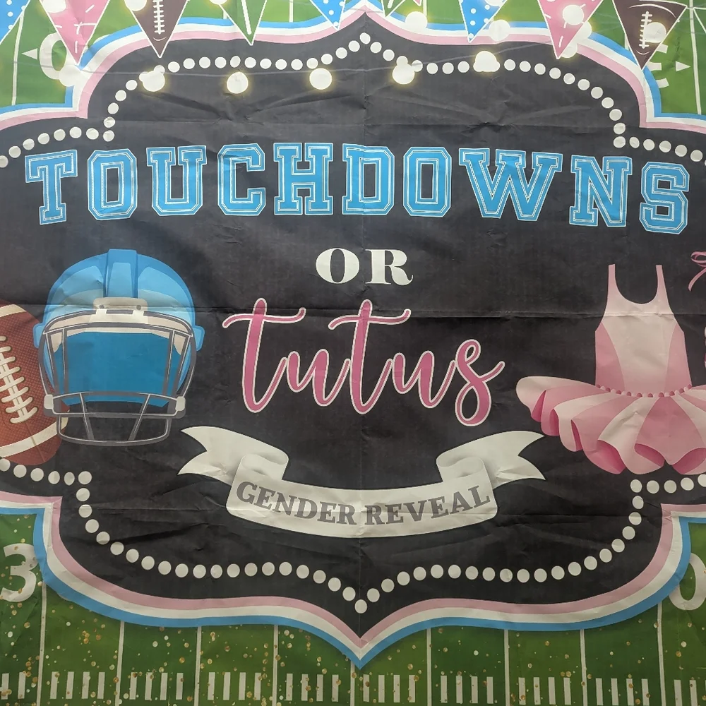 Touchdowns or Tutus Gender Reveal Banner